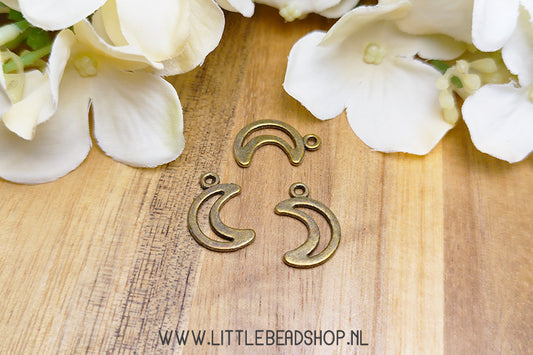 Bedels Maan Silhouette antiek-bronskleur, per stuk