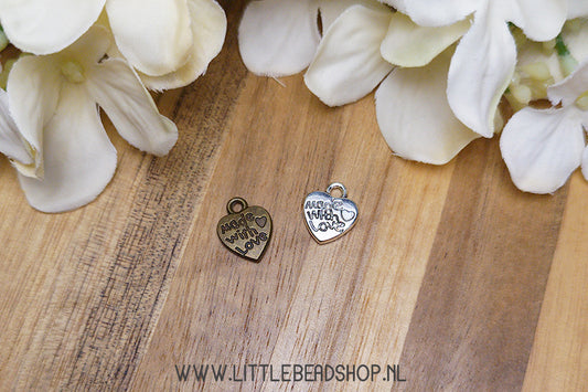 Small Charms Made With Love, per piece
