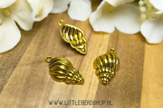 Bedels Schelp Groot goudkleur, per stuk