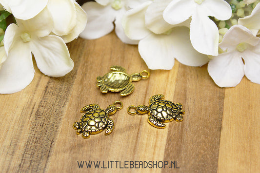 Turtle Charms Gold Color, Per Piece