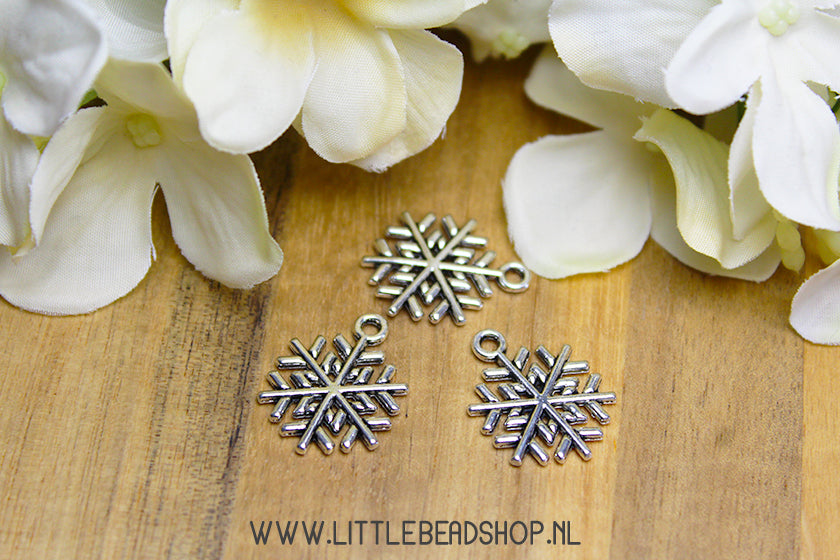 Snowflake Charms Silver Color, per piece
