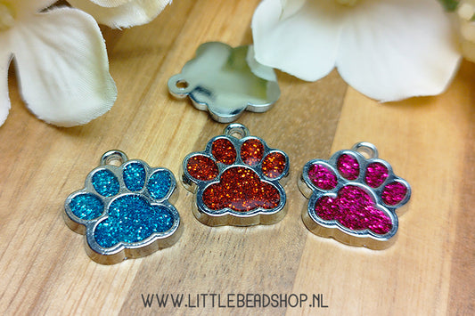 Enamel Charms Colorful Paws, per piece