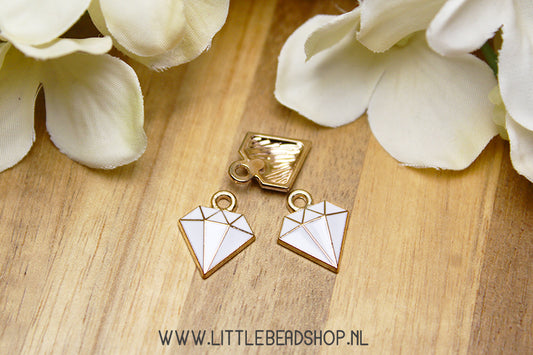 Enamel Charms Diamond, per piece