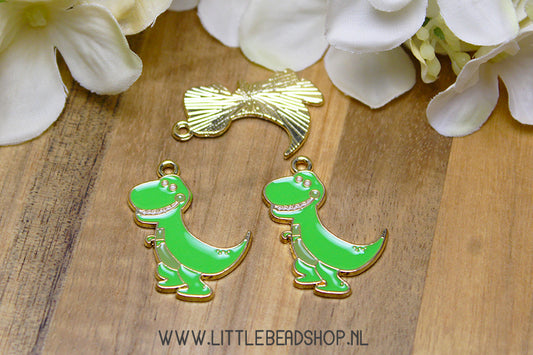 Enamel Charms Large Dinosaur, per piece