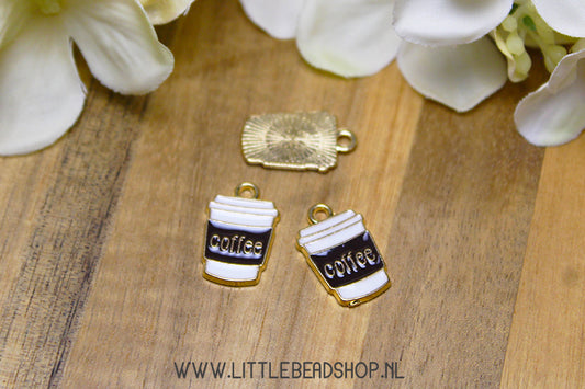 Enamel Charms Coffee Cup Dark Brown, per piece