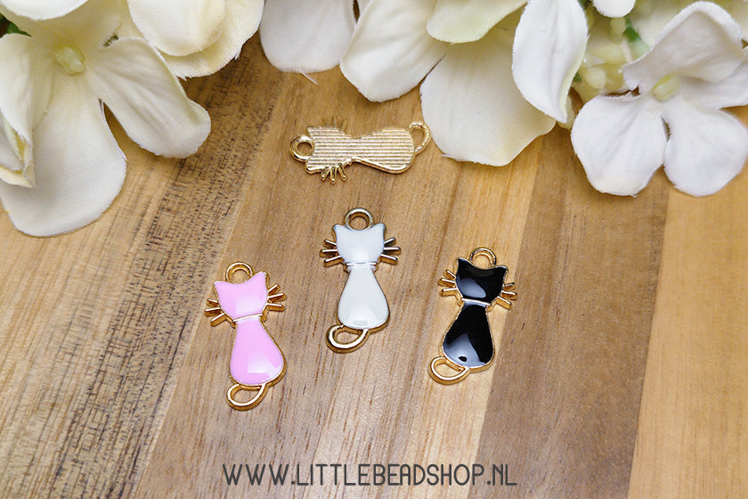 Enamel Charms Cat, per piece