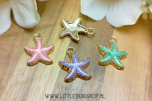 Enamel Charms Starfish 18x14mm, per piece