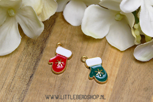 Emaille Bedels Winter Want / Handschoen, per stuk