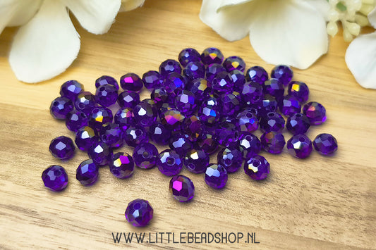 Faceted beads 6mm Dark Blue Shine, 80 pieces