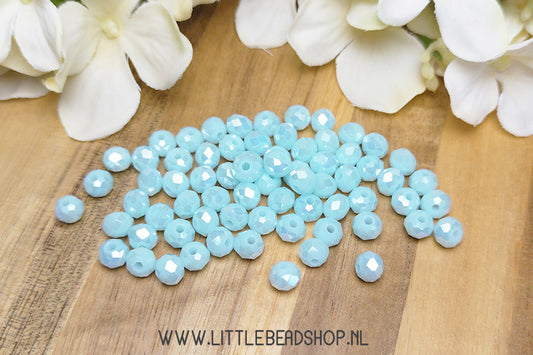 Faceted beads 6mm Light Sky Blue, 80 pieces