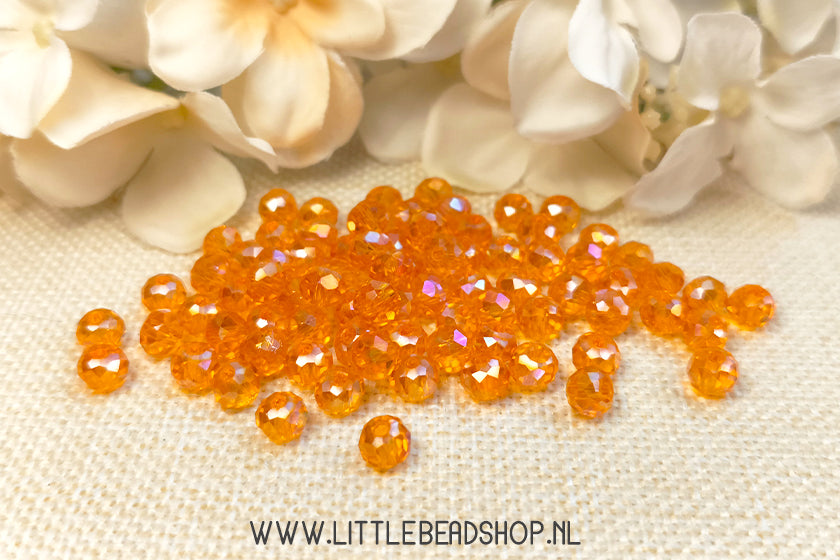 Faceted beads 6mm Transparent Sunflower Yellow Shine, 80 pieces