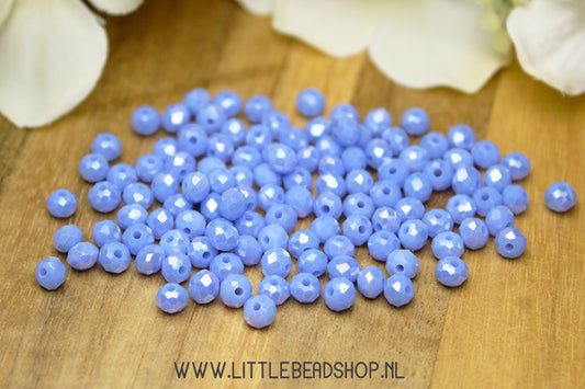 Faceted beads 4mm Lavender Blue Shine, +/- 110 pieces
