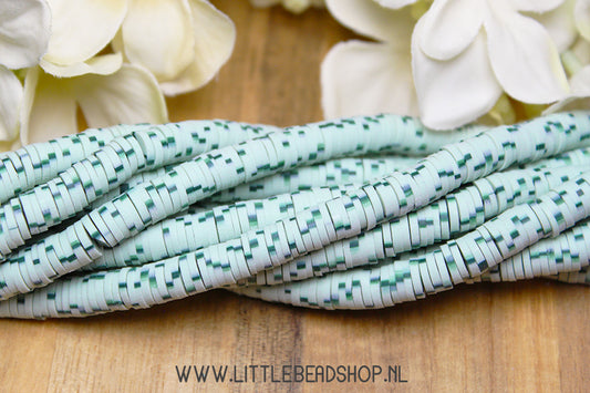 Katsuki Beads Mix Mint Green & Dark Green 6mm, per strand