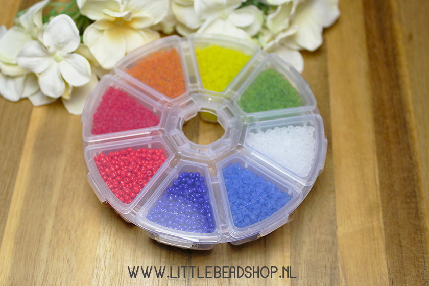 Kralenbox Frosted met 2mm rocailles