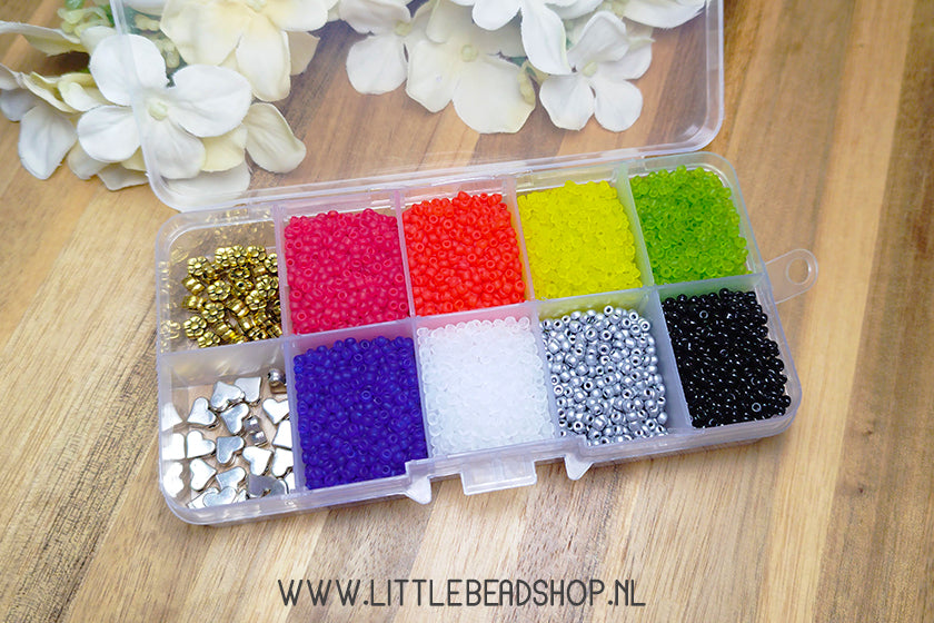 Kralenbox Frosted met 2mm rocailles