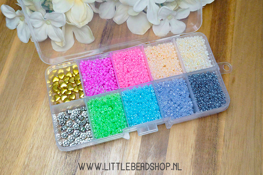 Kralenbox Pastel Pearl met 2mm rocailles