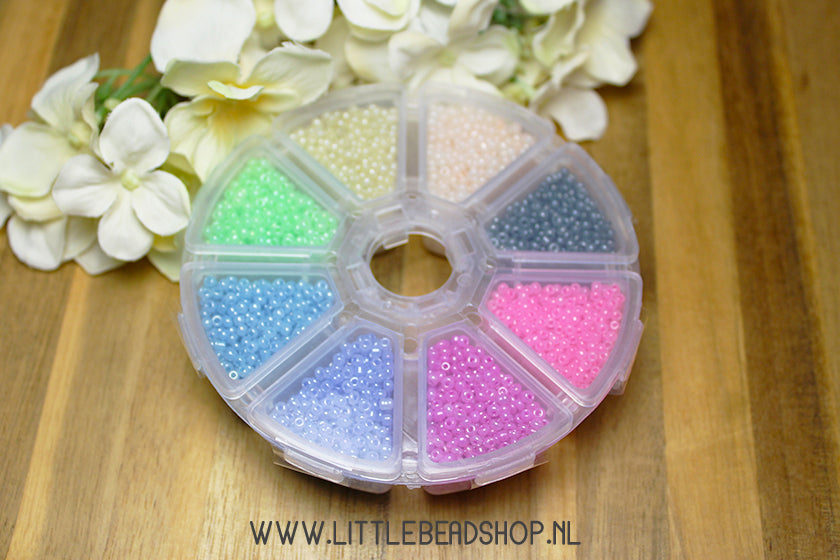 Kralenbox Pastel Pearl met 2mm rocailles