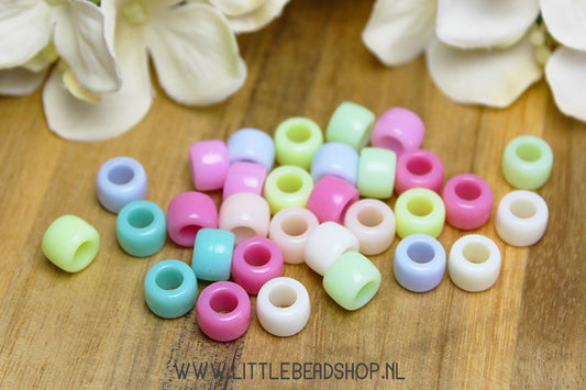 Acrylic beads Basic Pastel Small, +/- 30 pieces