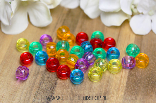 Acrylic beads Basic Transparent Bright, +/- 30 pieces