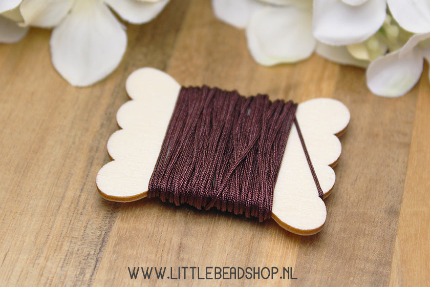 Nylon Cord Dark Brown 0.8mm, 5 meters