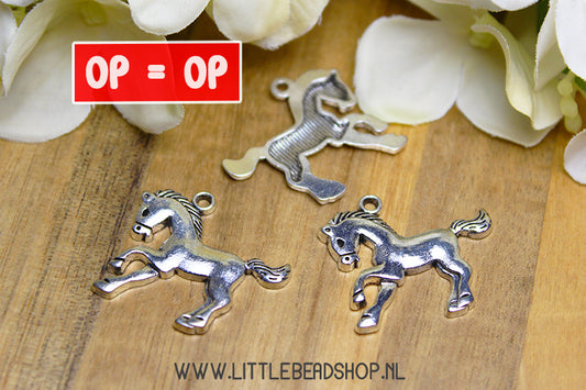 Charms Horse Large Silver Color, per piece