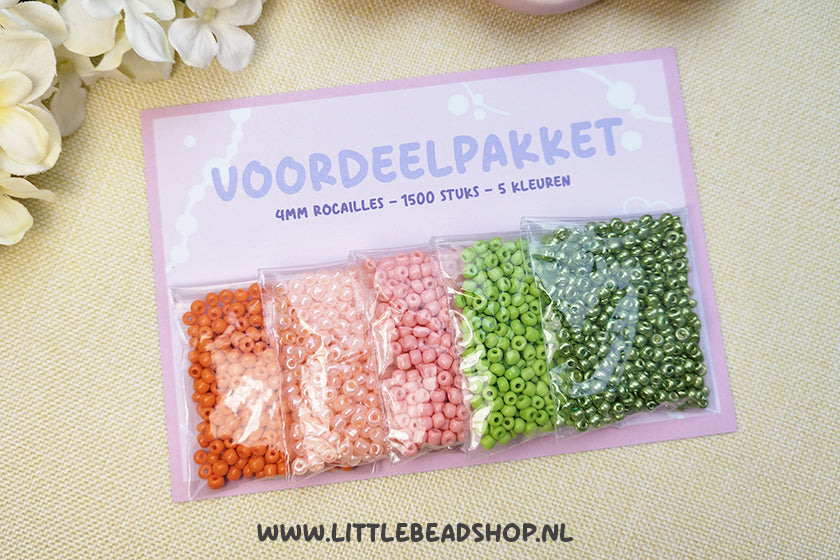 Voordeelpakket 4mm Rocailles - Peach Garden (uitverkoop!)