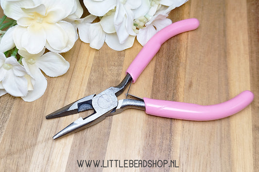 Jewelry flat nose pliers pink, per piece