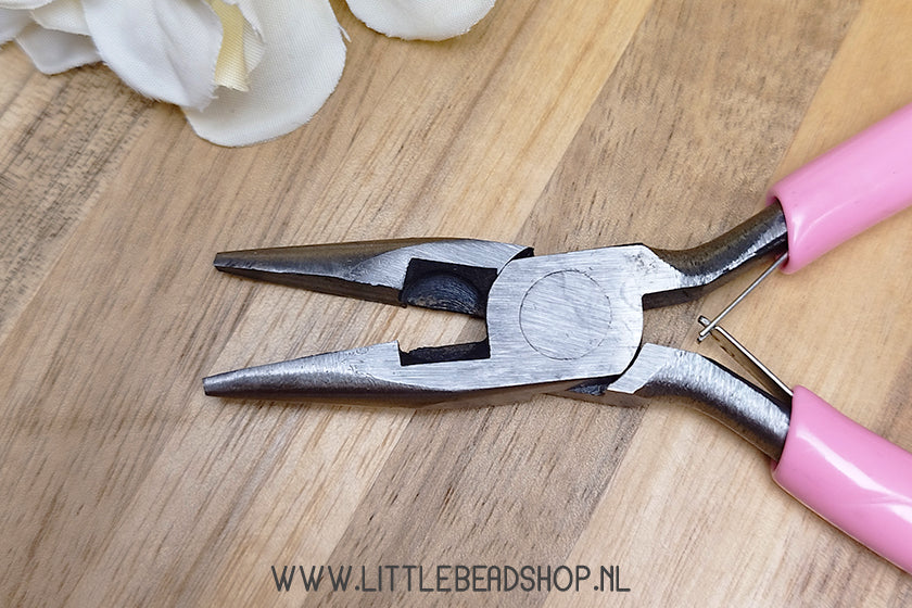 Sieraden platbektang roze, per stuk