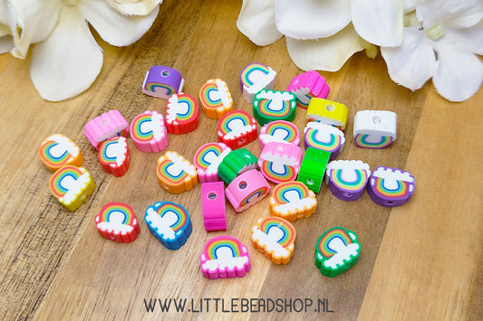 Polymer Beads Rainbow Mix, 30 pieces