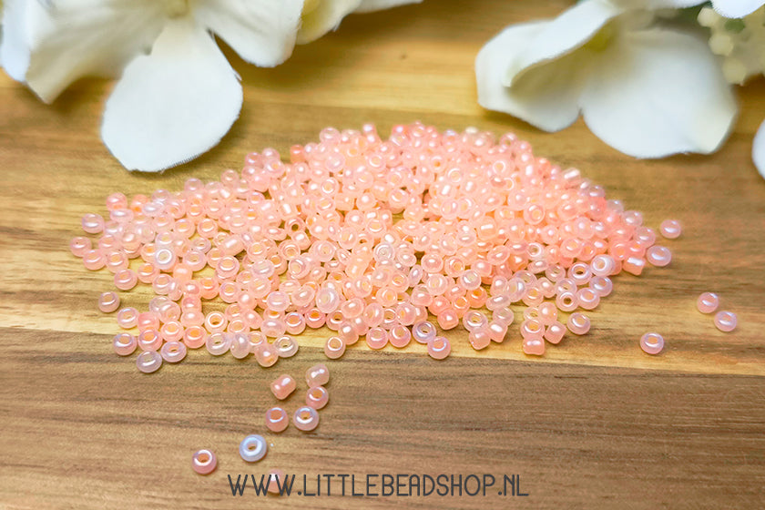 Seed Beads Pearl Light Orange Cream 2mm, 15 grams