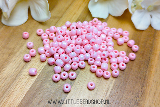 Seed beads Light Flamingo Pink 4mm, 27 grams