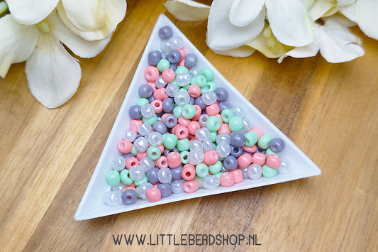Seed Beads Beads Mix Soft Colors 4mm, 27 grams