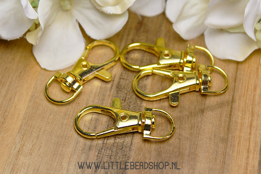 Gold-colored lobster clasp keychains, per piece