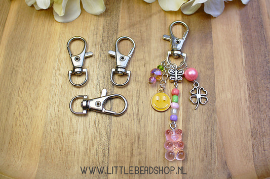 Sleutelhangers karabijn groot zilverkleur, per stuk