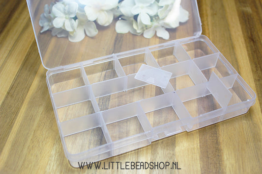 Bead sorting box, 15 compartments, per piece