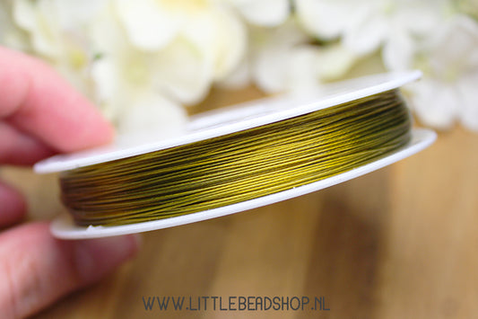 Steel wire dark gold color 0.45mm, +/- 50 meters