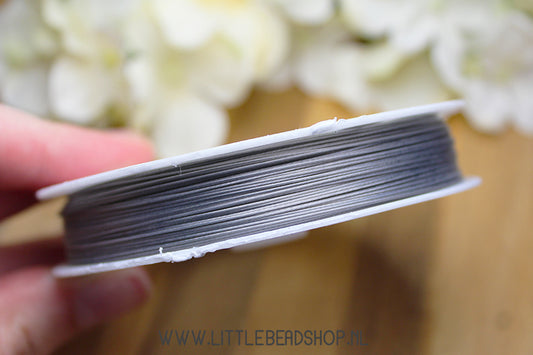 Steel wire silver color 0.45mm, per roll