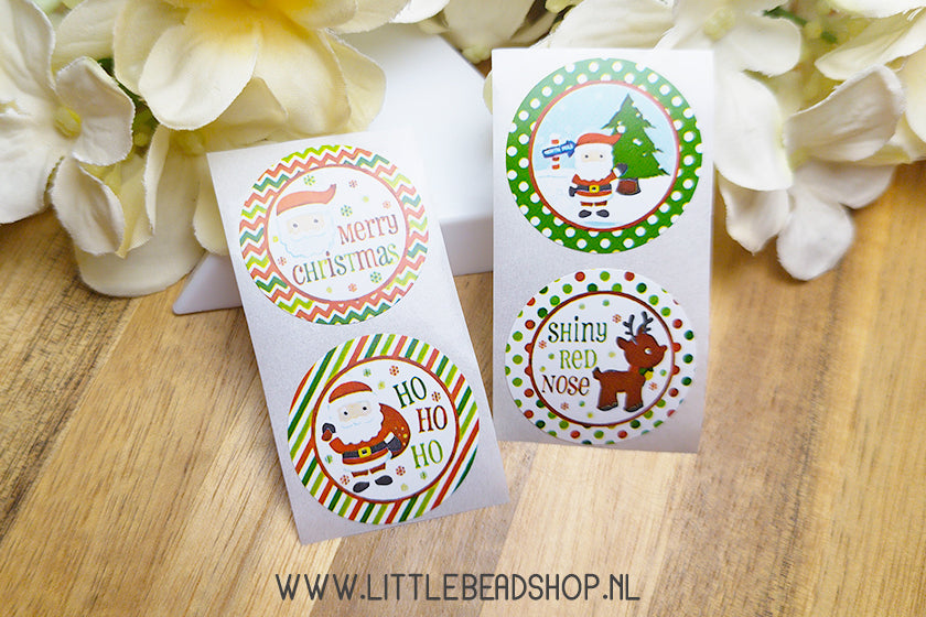 Stickers Colorful Christmas 25mm, 16 stuks
