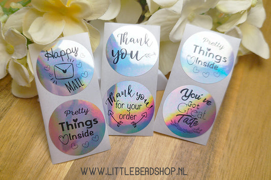 Stickers Holographic Wishes 25mm, 12 stuks