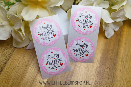 Stickers Pretty Things Inside Pink 25mm, per 10 pieces