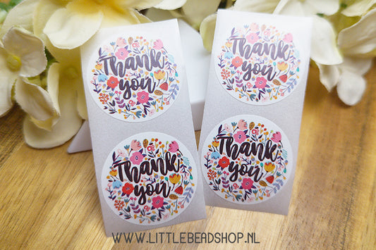 Thank You Flower Stickers 25mm, per 10 pieces