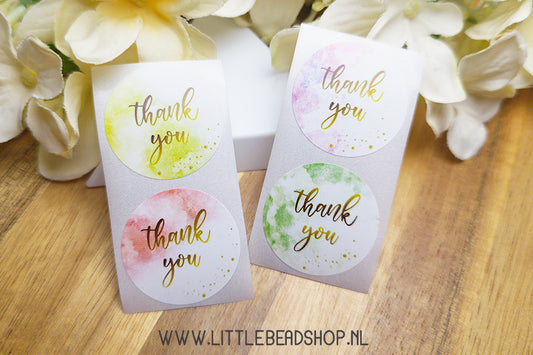 Thank You Stickers Marble Look 25mm, 16 pieces