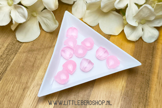 Glass beads Tulip Flower pink, 10 pieces