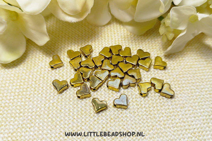 Tussenkralen Hartjes goudkleur, +/- 30 stuks