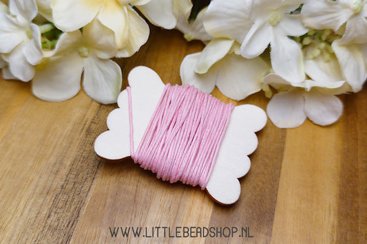 Wax cord 1mm Light Pink, per 5 meters