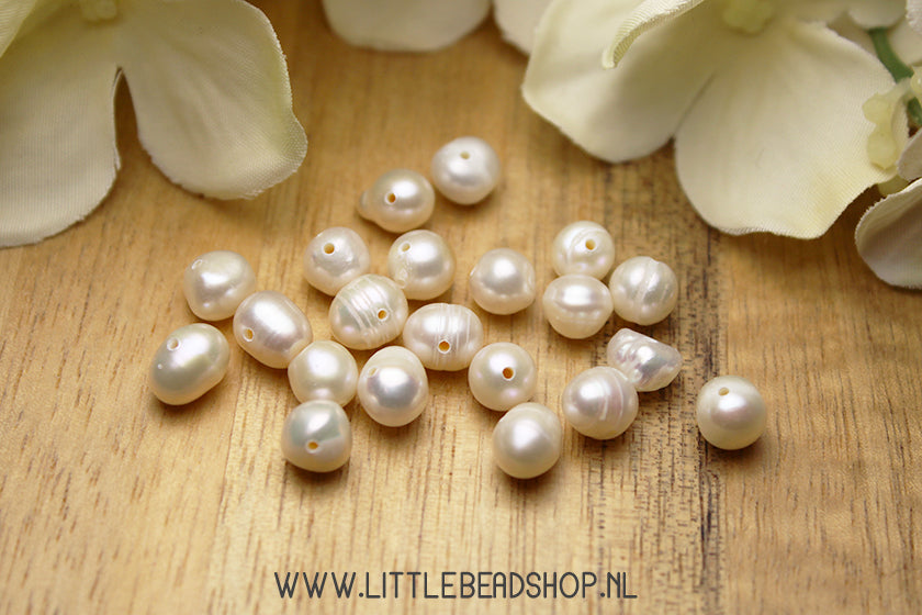 Zoetwaterparel Naturel Wit 5/6mm, per stuk