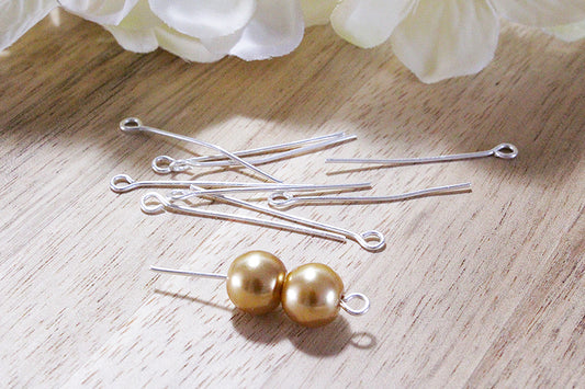 Head pins silver color 30mm, 50 pieces