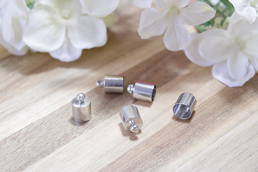 Eindkapjes zilverkleur 8mm, per stuk