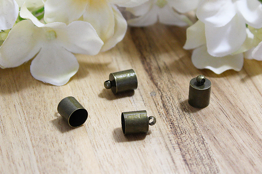 Eindkapjes antiek-bronskleur 8mm, per stuk