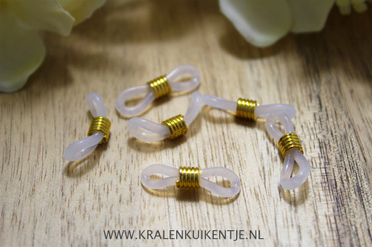 Gold-colored glasses cord ends, 2 pieces